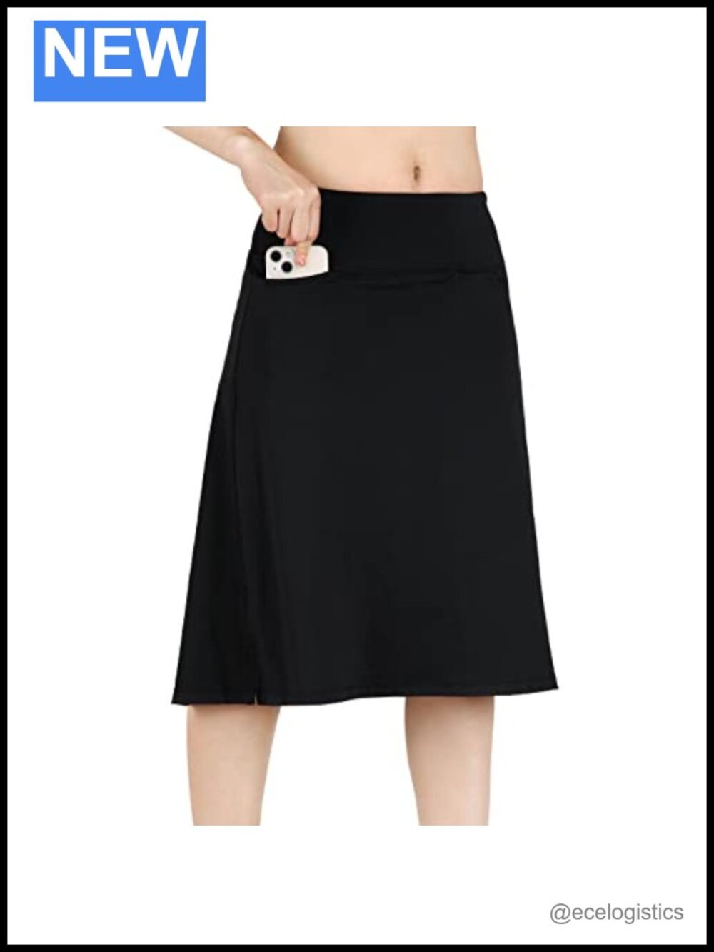 Women's Knee Length Athletic Skort with Pockets High Waisted Midi Active